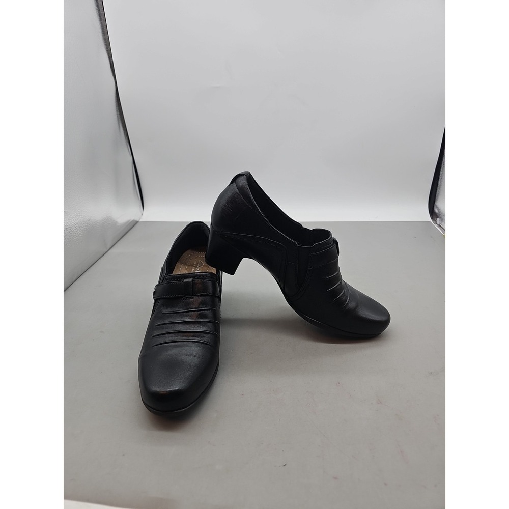 Womens Clarks Rosalyn Nicole Black 7.5 D  Comfort‎ Bootie  Block Heel